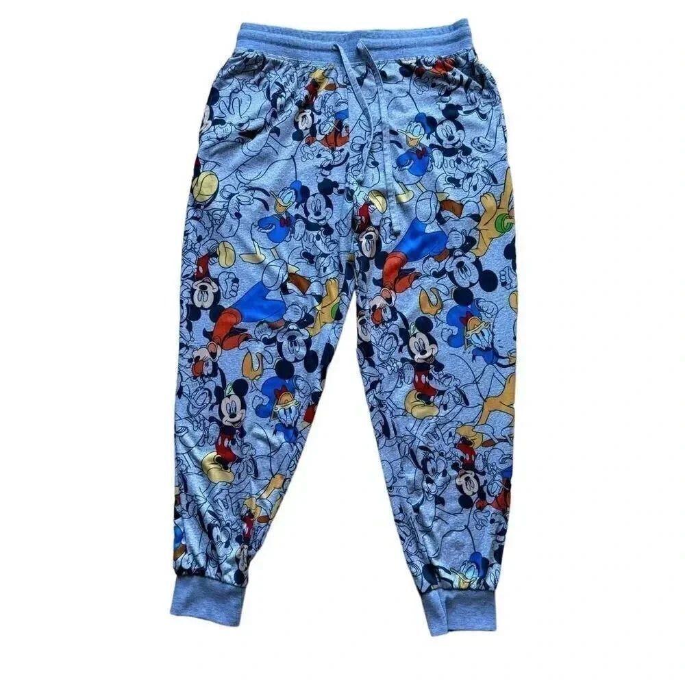 Disney Mickey Mouse Pluto Donald Duck Jogger Loungewear Sleep Pants SZ S #2150